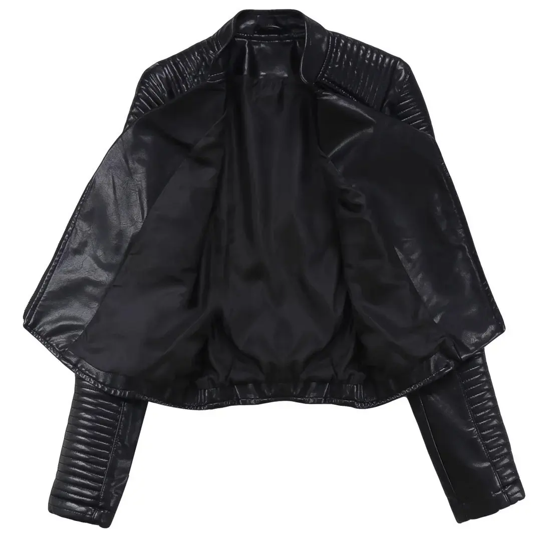 Women's Designer Zipper Leather Jacket-1