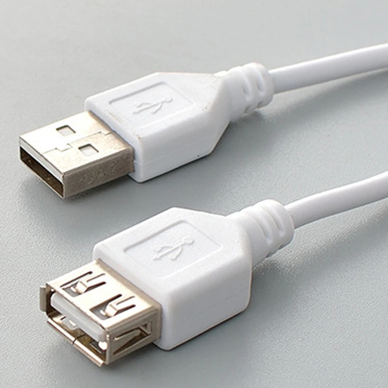 USB кабель-удлинитель, Супер Скоростной USB 2,0 кабель для мужчин и женщин, 1 м, кабель-удлинитель для синхронизации данных USB 2,0 - Цвет: Белый