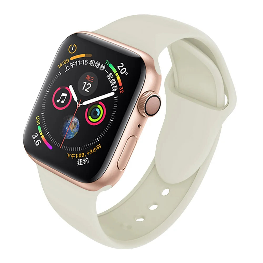 SCELTECH мягкий силиконовый сменный спортивный ремешок для 38 мм Apple Watch Series1 2 42 мм ремешок для наручных браслетов для iWatch Sports Edition - Цвет: Retro White