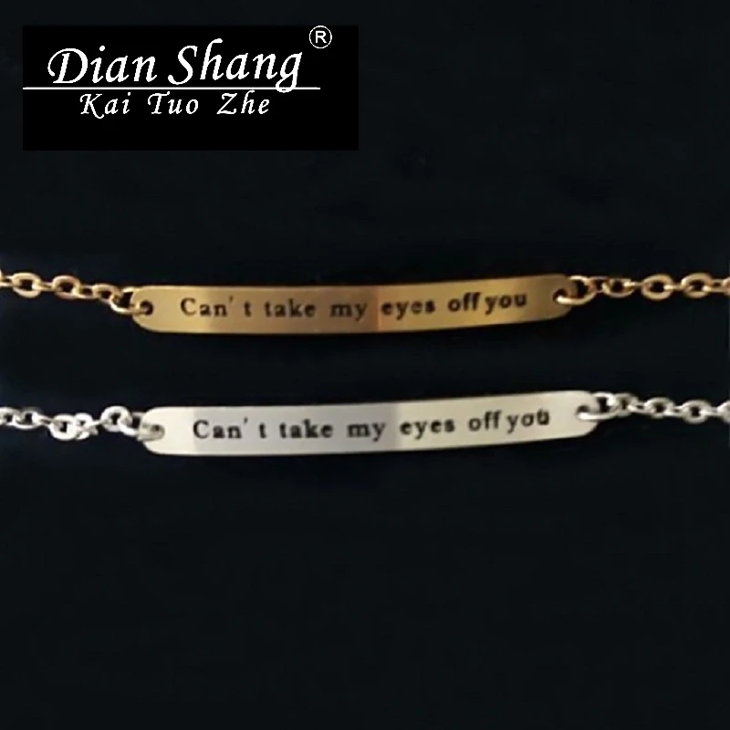 10 Pcs Perhiasan Gelang Femme Dianshangkaituozhe Lettering