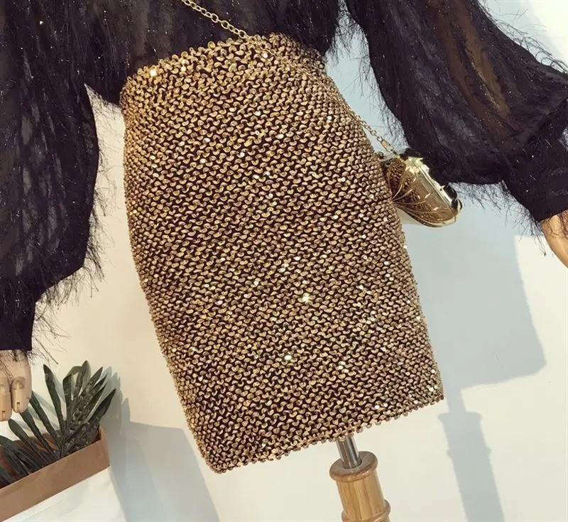 

2019 Bling Bling Fashion Slim Short Skirt Women High Waist Fashion Mini Skirt A589