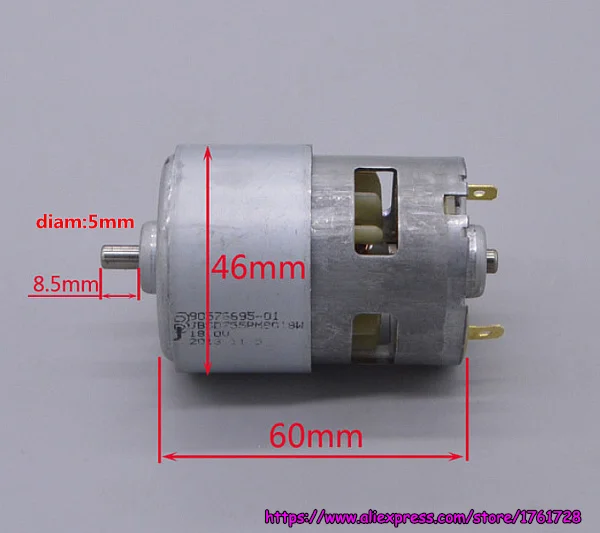 Передний шариковый подшипник 755 двигатель постоянного тока 12 В 18 в 19000 об/мин высокоскоростной карбоновый щеточный мотор дрель мотор с охлаждающим вентилятором