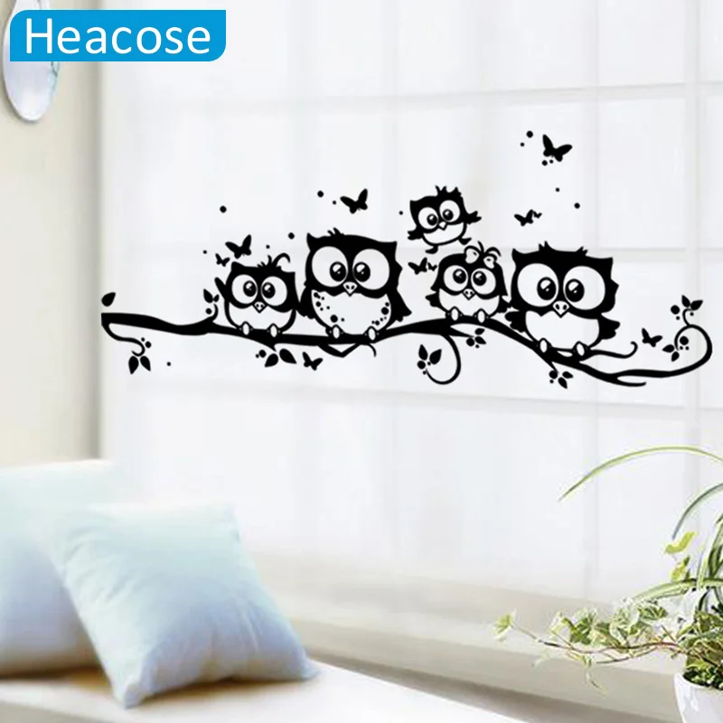 

cartoon owls butterflies wall stickers for kids rooms bedrooms refrigerator mural art wallpaper fridge poster