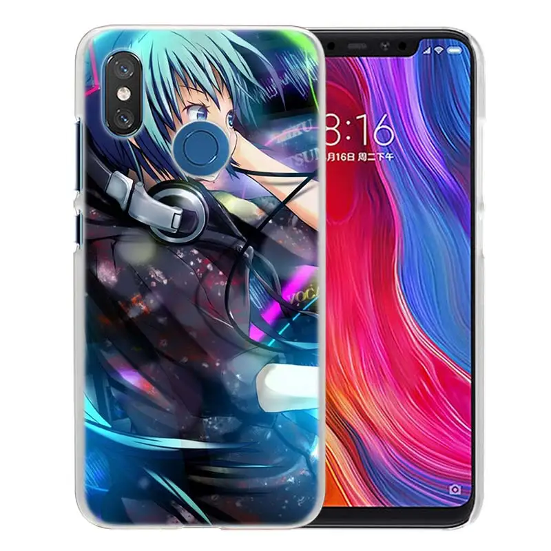 Для Xiao mi Red mi Note 7 Go 6 6A Pro S2 5 Plus 4X mi Play 8 lite A2 A1 Прозрачный жесткий пластиковый чехол аниме Hatsune mi ku - Цвет: 12