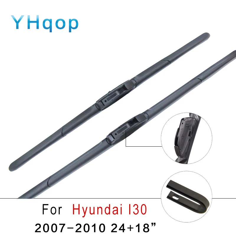 YHqop windscreen wiper Blades for Hyundai I30,2007 2010,18"+24"Silicone