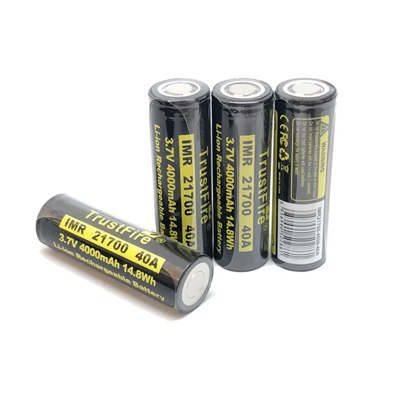 

6pcs/lot TrustFire 21700 3.7V 40A 4000mAh 14.8W Rechargeable Battery Lithium Batteries with Safety Relief Valve for Headlamps
