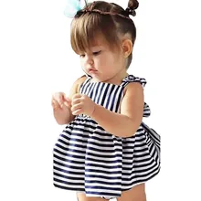 Летний комплект одежды для маленьких девочек; платье в полоску на подтяжках+ трусы; комплект одежды из 2 предметов для маленьких девочек; костюм для малышей