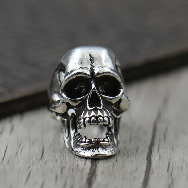 Кольцо из тайского серебра с резьбой в виде черепа|skull ring|sterling silver ringssilver ring |