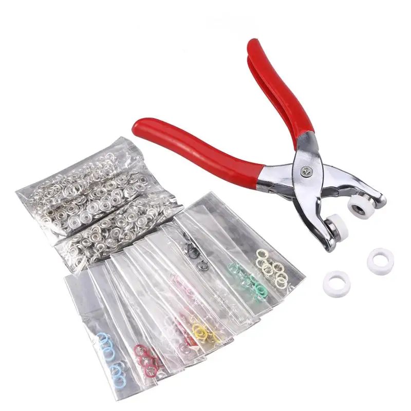 10 Sets 10 Colors Metal Prong Ring DIY Snap Fasteners Press Studs Plier
