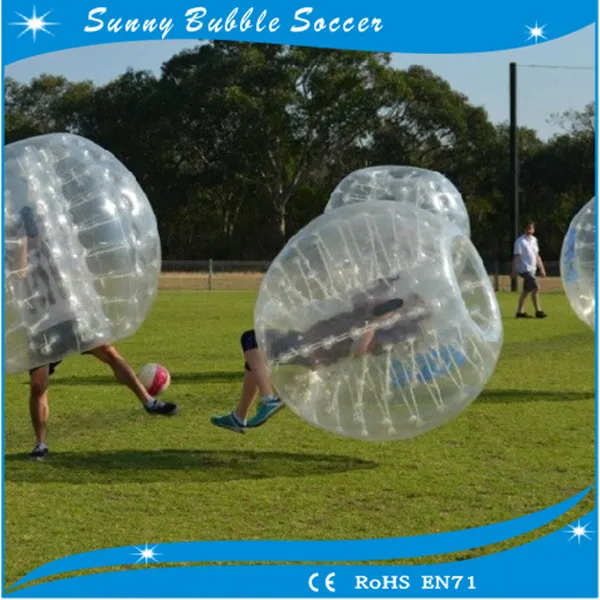 2Pieces Inflatable Shock Zorbing Ball  Bubble Football Red 60cm 
