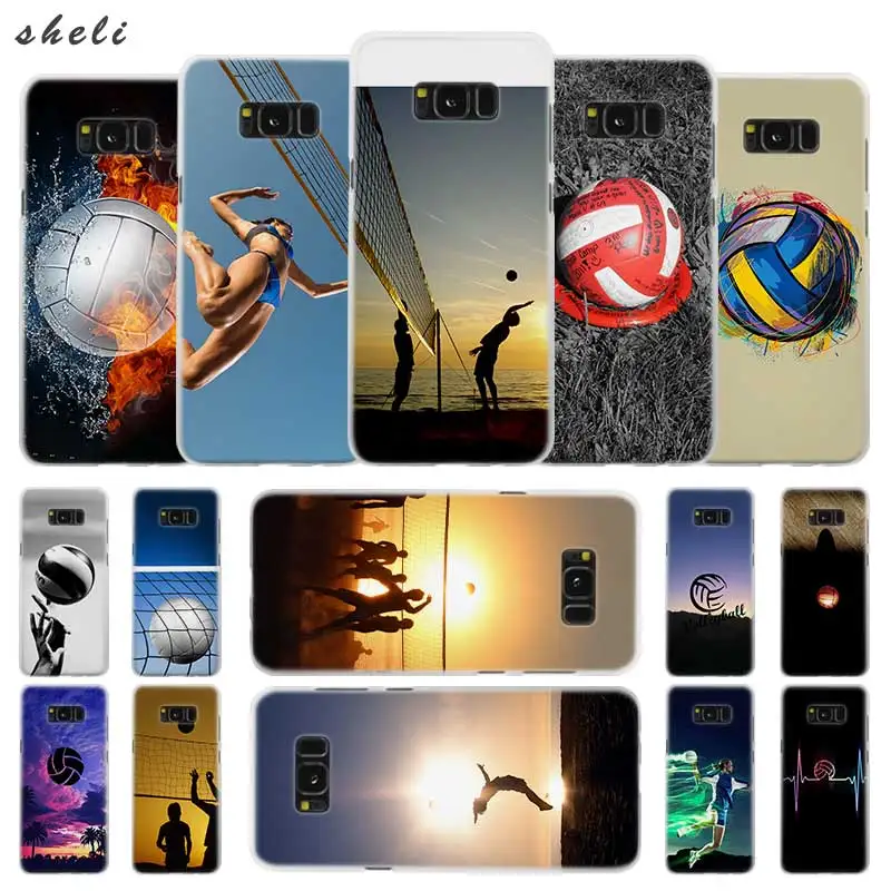 

Sheli Volleyball Sports Transparent Note 10 9 pro hard Case Cover for Samsung Galaxy S4 S5 S6 S7 S8 S9 Plus Edge Mini s10 lite