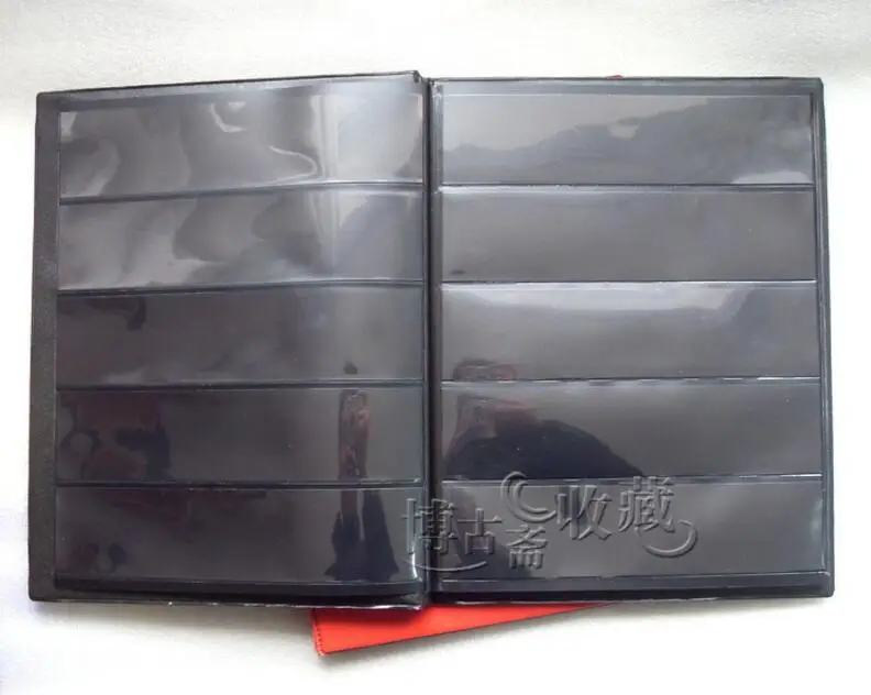 

PCCB/MINGT 5-lines A4 Collection Book Stamp Album Storage 10 Pcs Black Sheets collect Postage Stamps 1 line Size 50x210mm Fixed