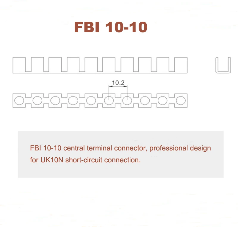 ФБР 10-10 Центральный разъемы короткого замыкания центр Соединительная полоска для UK-10N din-рейку клеммный блок аксессуары FBI-10-10