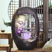 Статуя Будды в Юго-Восточной Азии, бегущий фонтан, рекрутирующая композиция, креативный пейзаж, голова Будды, гостиная Fe