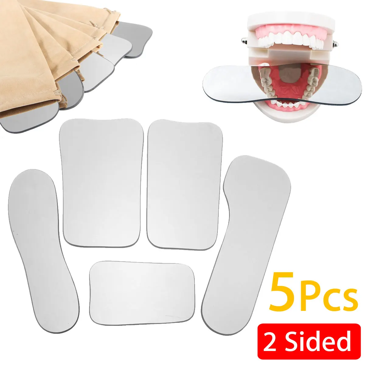 5pcs Dental Orthodontic Intraoral Photographic Reflector Mirror 2 Sided