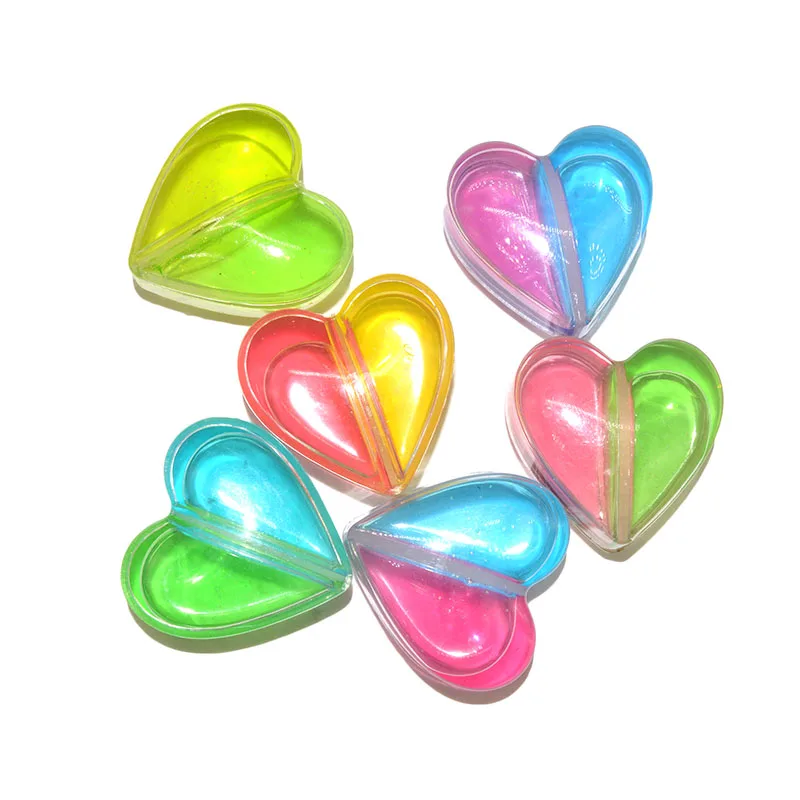 

1PCS Mini Cute Heart Crystal Mud Modeling Children Intelligent Plasticine Magic Rainbow Playdough Lizun Slime Kids Toys