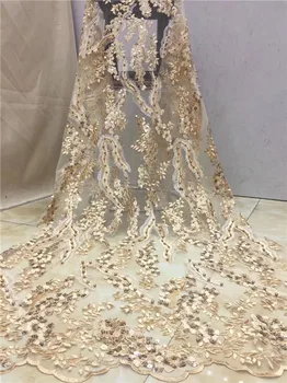 

Amazing lady dress material embroidery French tulle mesh lace fabric African net apparel cloth PDN63(5yards/lot)