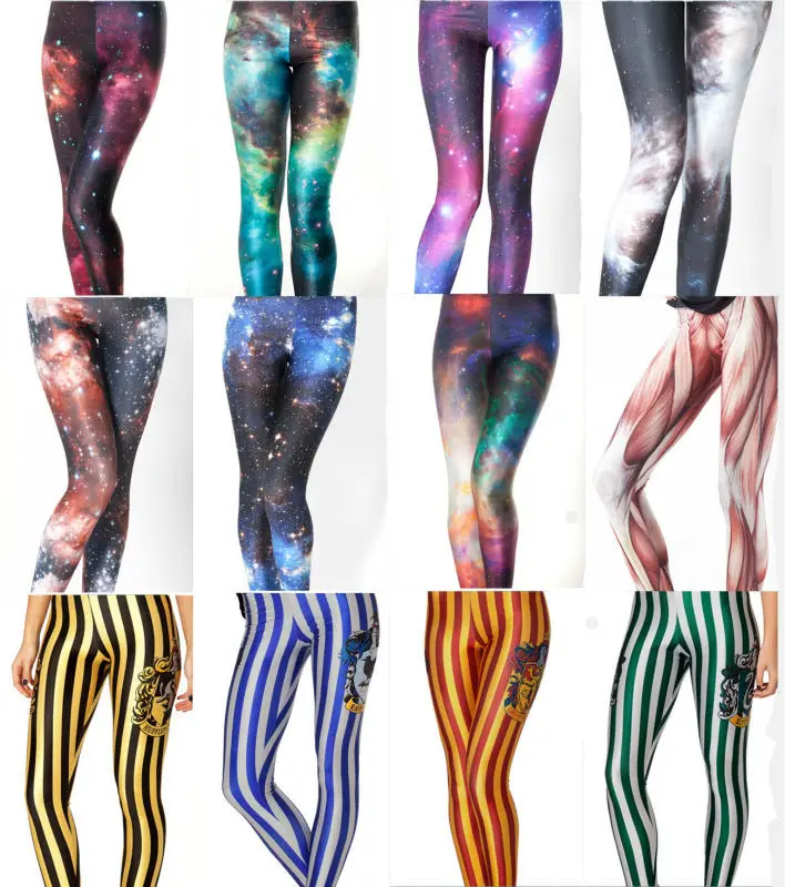 

Hot!! new for women's black milk fashion girl's skye neon galaxy 3D leggings print fitness printed disco pencil pants