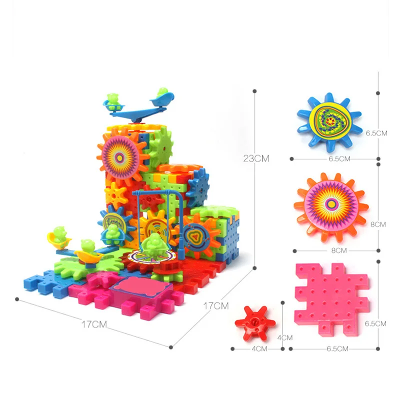 81 шт. Пластиковые Электрические шестерни 3D головоломки строительные комплекты кирпичей Развивающие игрушки для детей Подарки для детей S7JN