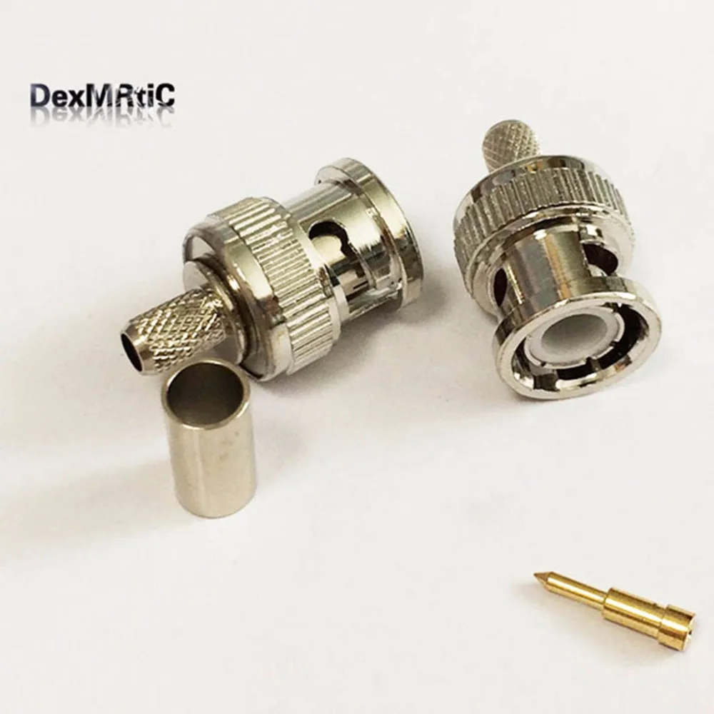 BNC male plug crimping connector