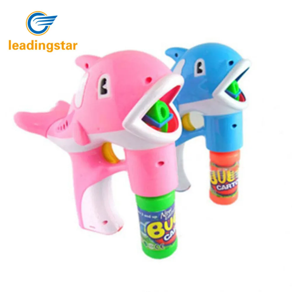 Image LeadingStar Lovely Dolphin Bubble Maker with LED light Music Electric Bubble Gun for Boys and Girls Random Color