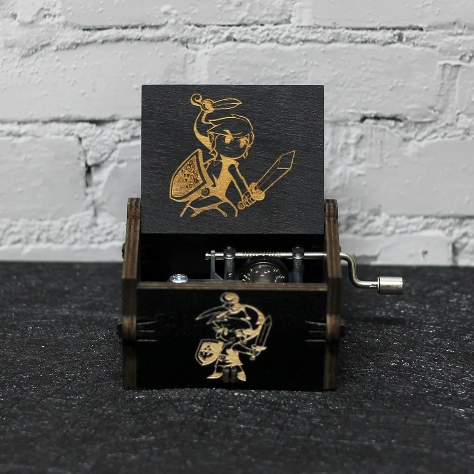Старинный резной ручной кран Chihiro деревянная музыкальная шкатулка Игра престолов Розовая пантера Happy Рождественский подарок, подарок на день рождения - Цвет: ZELDA