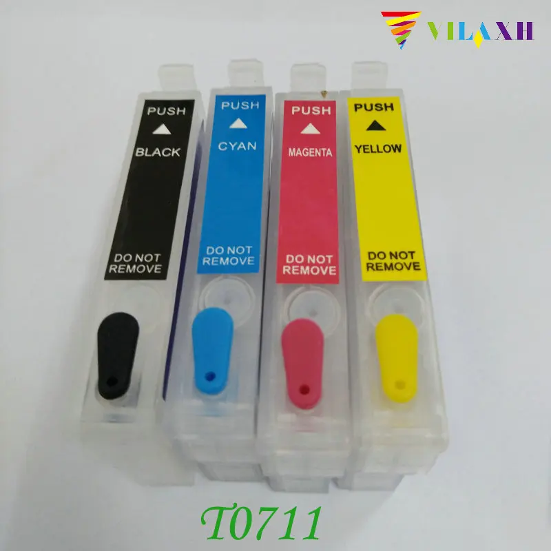 Многоразовый чернильный картридж vilaxh T0711 для Epson Stylus D78 D92 D120 SX210 SX215 SX100 SX200 DX4000 DX4050