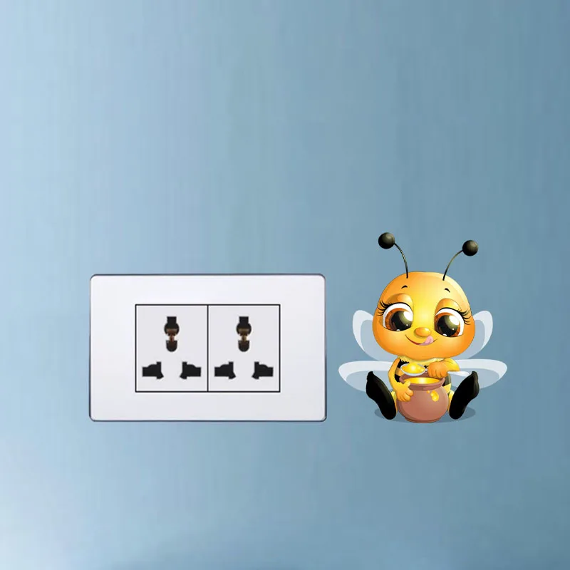 YOJA мультфильм домашний декор маленькая Пчелка Наклейка на стену ПВХ наклейка 12SS0021