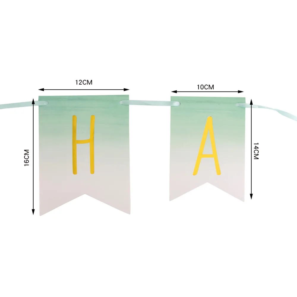 Золотой фольга Омбре мятный зеленый счастливый плакат "с днем рождения" ласточкин хвост бумажные украшения Гирлянда фотореквизит Дети День рождения украшения