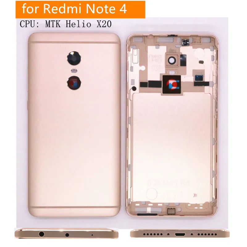 

Original for Xiaomi Redmi Note 4 MTK Battery Back Cover Metal Rear Door Housing Cover Note4 MTK Replacement Repair Spare Parts