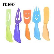 FEIGO улыбка Набор ножей для сыра 5 шт./компл. из нержавеющей стали сырный вилка нож для масла и сыра резак кухонные принадлежности для готовки гаджет F480