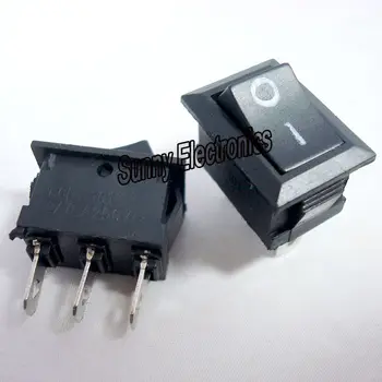 

Hot 100 x Copper Black AC 250V 6A 3 Pin ON/ON Snap in Mini Boat Rocker Switch