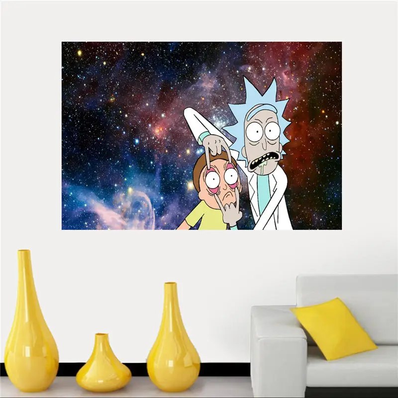 

Hot Sell Rick and Morty Poster Fabric Silk Cloth Poster for Home Decorative And Custom Print your image SQ0426-ZHH-02