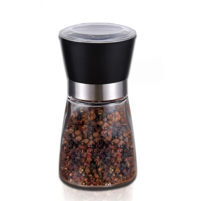Pepper Grinder Mill Hand Manual Pepper Mill Glass Body Ceramic Core Herb Spice Grinding Muller Kitchen Accessories Cooking Tools (6)