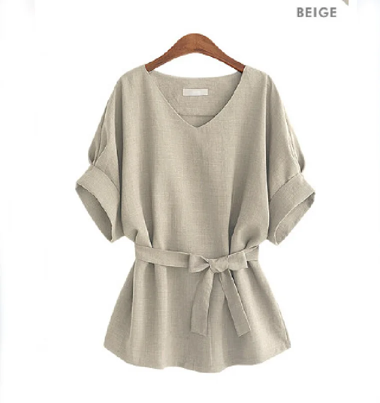 Belva 2017 V-neck Maternity Clothes Plus-size Loose Cotton Shirts with Belt Short Sleeves Shirts for Pregnant Women 5XL Belva 2017 V-neck Maternity Clothes Plus-size Loose Cotton Shirts with Belt Short Sleeves Shirts for Pregnant Women 5XL