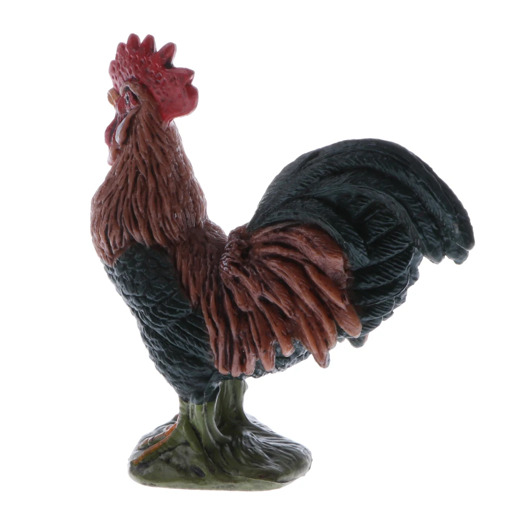 Plastic Realistic Wildlife Jungle Forest Farm Animals Cock Action Figure Toys Playset, Kids Nature Toys Home Decor Collectibles