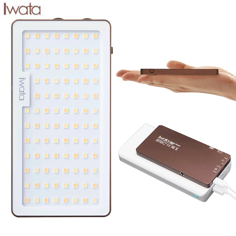  Iwata Mini LED Video Light Bi-Color Portable Fill Light On Camera LED Photography Lighting for DSLR