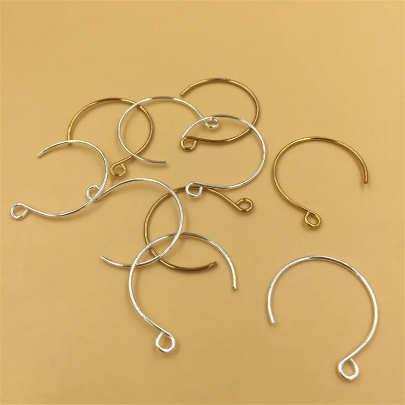 BASEHOME 50pcs 21x18mm Ear Hook French Earring Hooks Wire Settings Base Settings for DIY Earrings Ear Jewelry Making