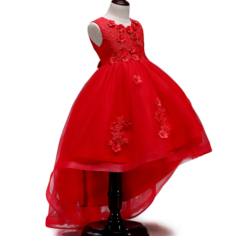 New Kids Red Flower Girls Dress For Wedding and Party Dresses Girl ...