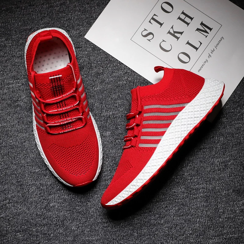 

2019 Summer Flying Woven Men's Trend Running Sneakers Casual Trend Shoes zapatillas hombre deportiva air mesh sneaker