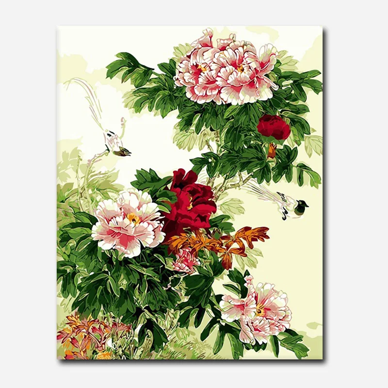 Frame Red Rose DIY Painting By Numbers Flower Acrylic Paint On Canvas Modern Wall Art Painting Calligraphy Art - Color: 6238