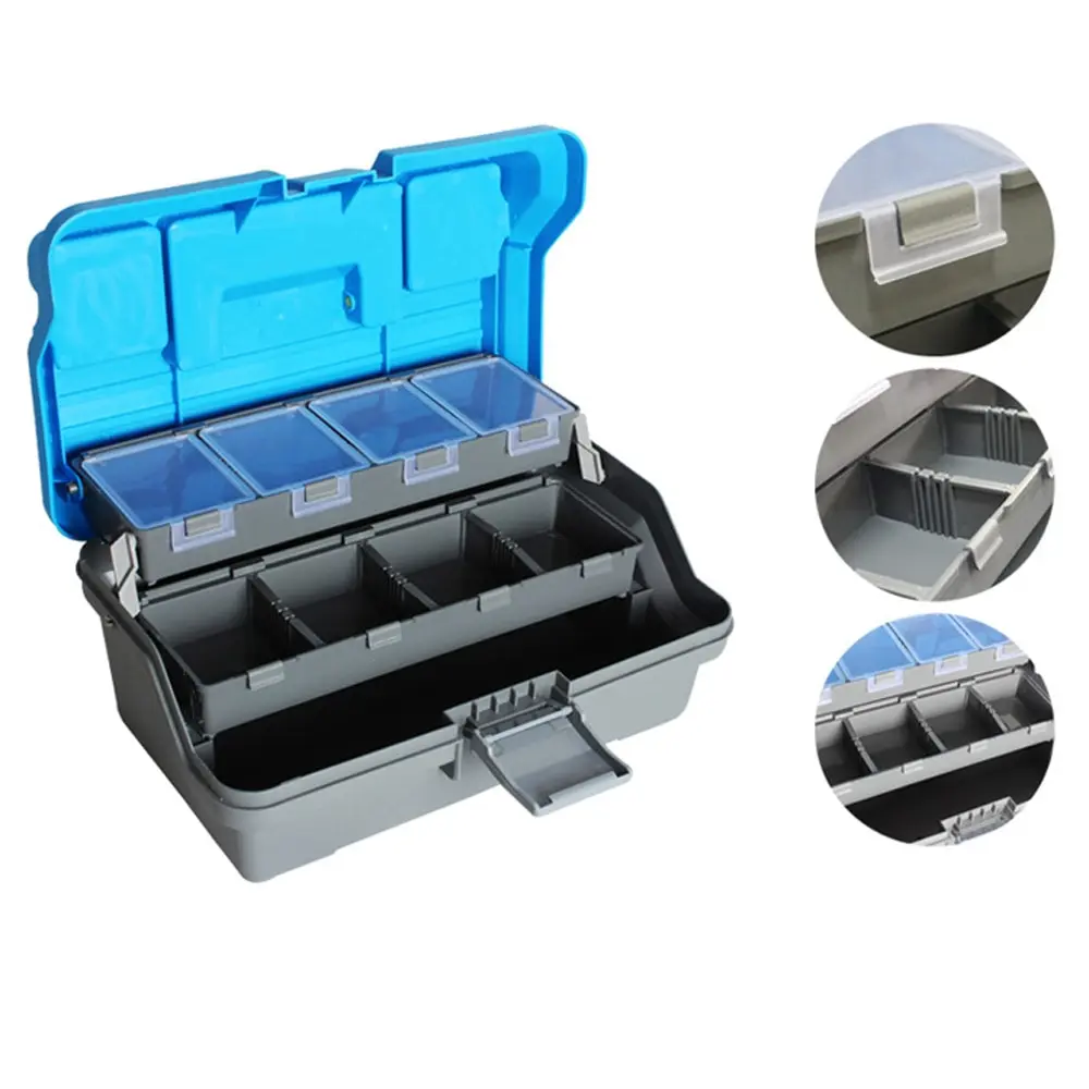 

32*16*15cm 3 Layer Big Fishing Lure Tackle Box Handle Plastic Fishing Tool Case Fishing Tackle Box Pesca Carp Fishing