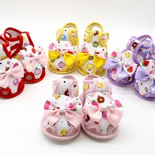 Милая обувь для маленьких девочек; модная летняя Удобная нескользящая обувь с бантом и мягкой подошвой для малышей; доступная обувь; chaussure bebe fille