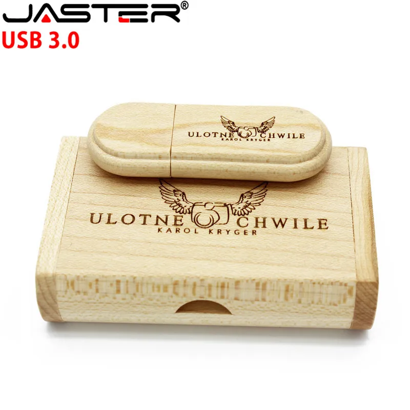 JASTER (1 шт. бесплатный логотип) деревянный USB3.0 + упаковочная коробка usb флеш