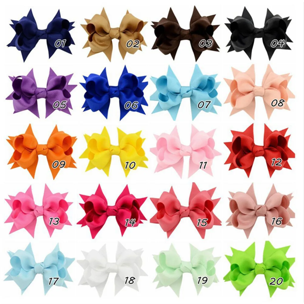 

20 PCS Grosgrain Ribbon Hairpins Boutique Hair Bows With Clip For Kids Girl Hair Decoration Barrettes Baby Clothing Wholesale