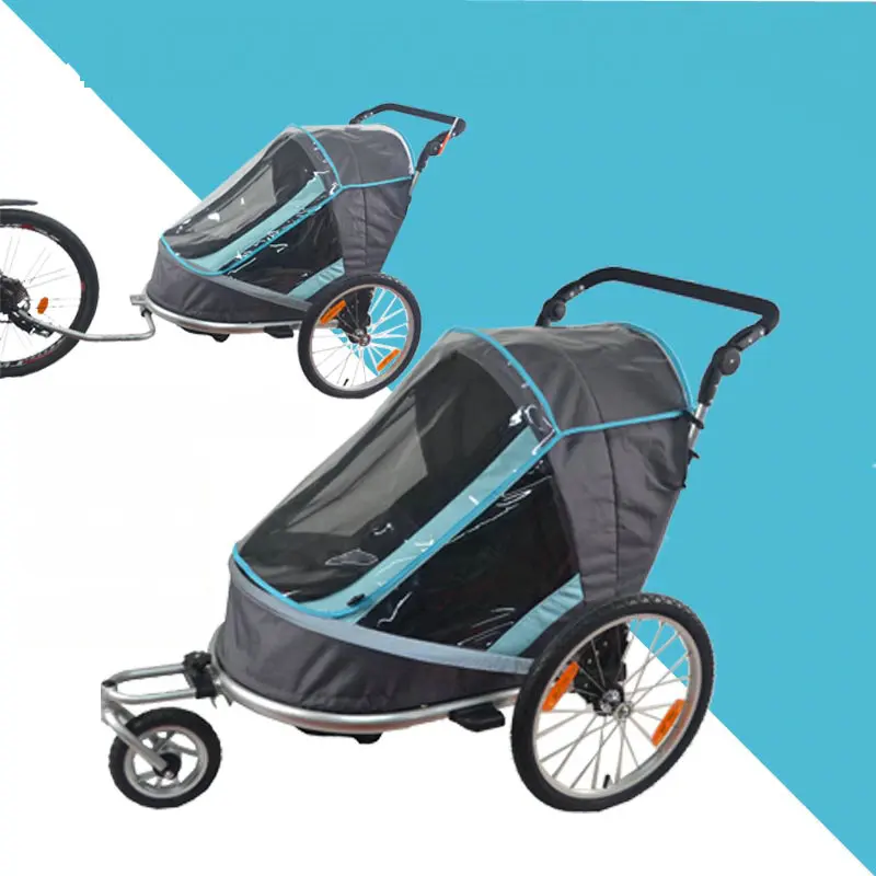 Fold Bicycle Trailer, Children Jogging Stroller, Combo 2 in 1 Child Jogger Trailer, can hold 2 kids baby stroller trailer