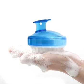 Günstig 1PC Silikon Shampoo Pinsel Haar Kopfhaut Reinigung Massage Pinsel Weiche Silikon Kamm Salon Handheld Haar Pflege Kamm Für Reise