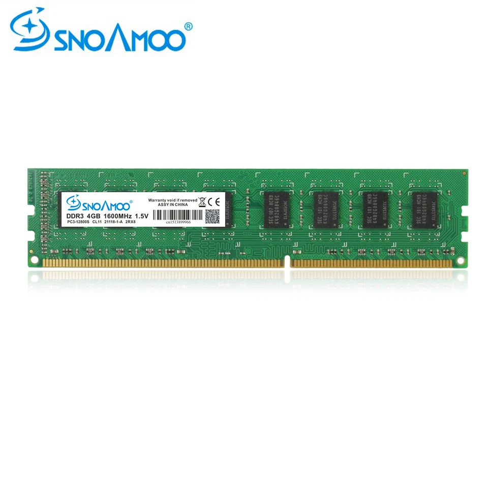  SNOAMOO DDR3 RAMs 4GB 1600MHz PC3-12800S Desktop PC Memory 240 pin 2GB 1333MHz New DIMM For Intel C