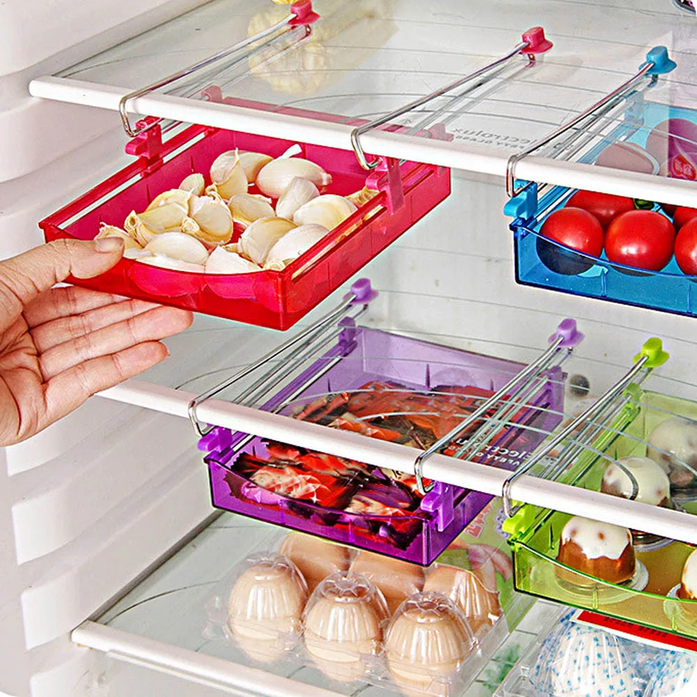 

Kitchen Article Storage Shelf Refrigerator Drawer Shelf Plate Layer for Office Desk Convenient Storange Box Adjustale Shelf