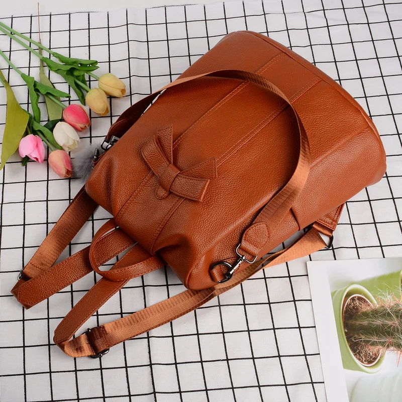 Aisputent, качественный кожаный женский рюкзак с защитой от воровства, Большая вместительная школьная сумка для девочек-подростков, мужские дорожные сумки# N